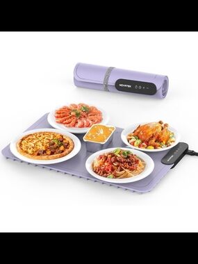 Lavender Electric Buffet Warmer Mat - Portable Food Heating Pad